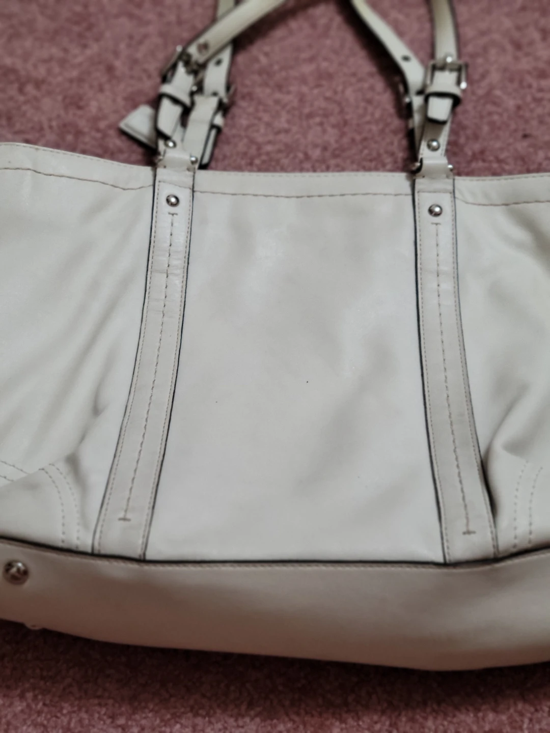 White Leather Coach Tote Bag - photo 3