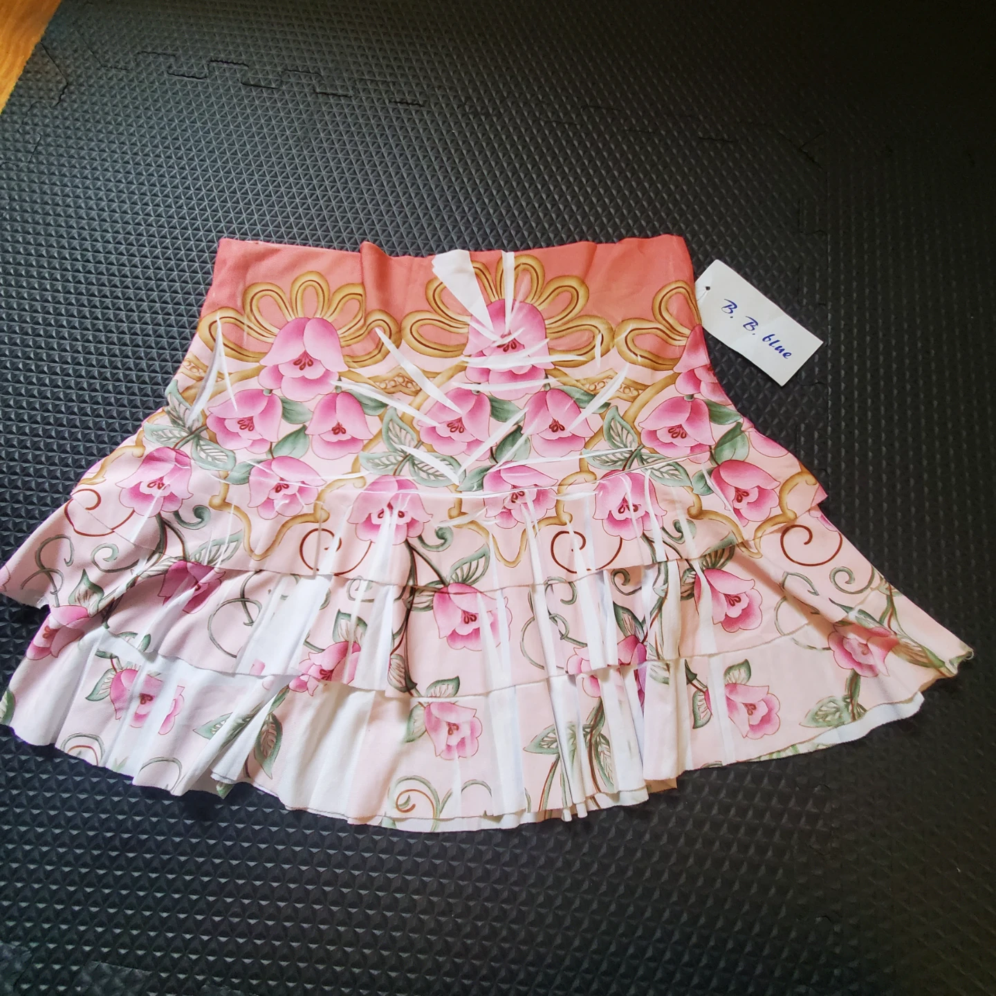 B.B. Blue girls skirt - pink floral