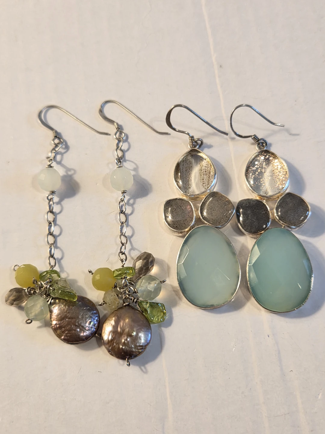 Sterling silver 925 of Dangle Earrings real stones - photo 2