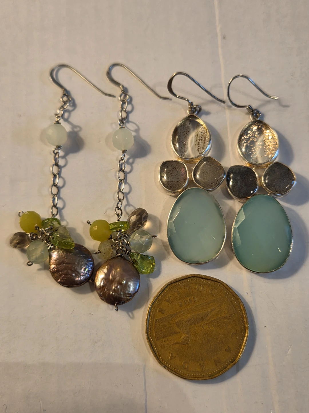 Sterling silver 925 of Dangle Earrings real stones - photo 3