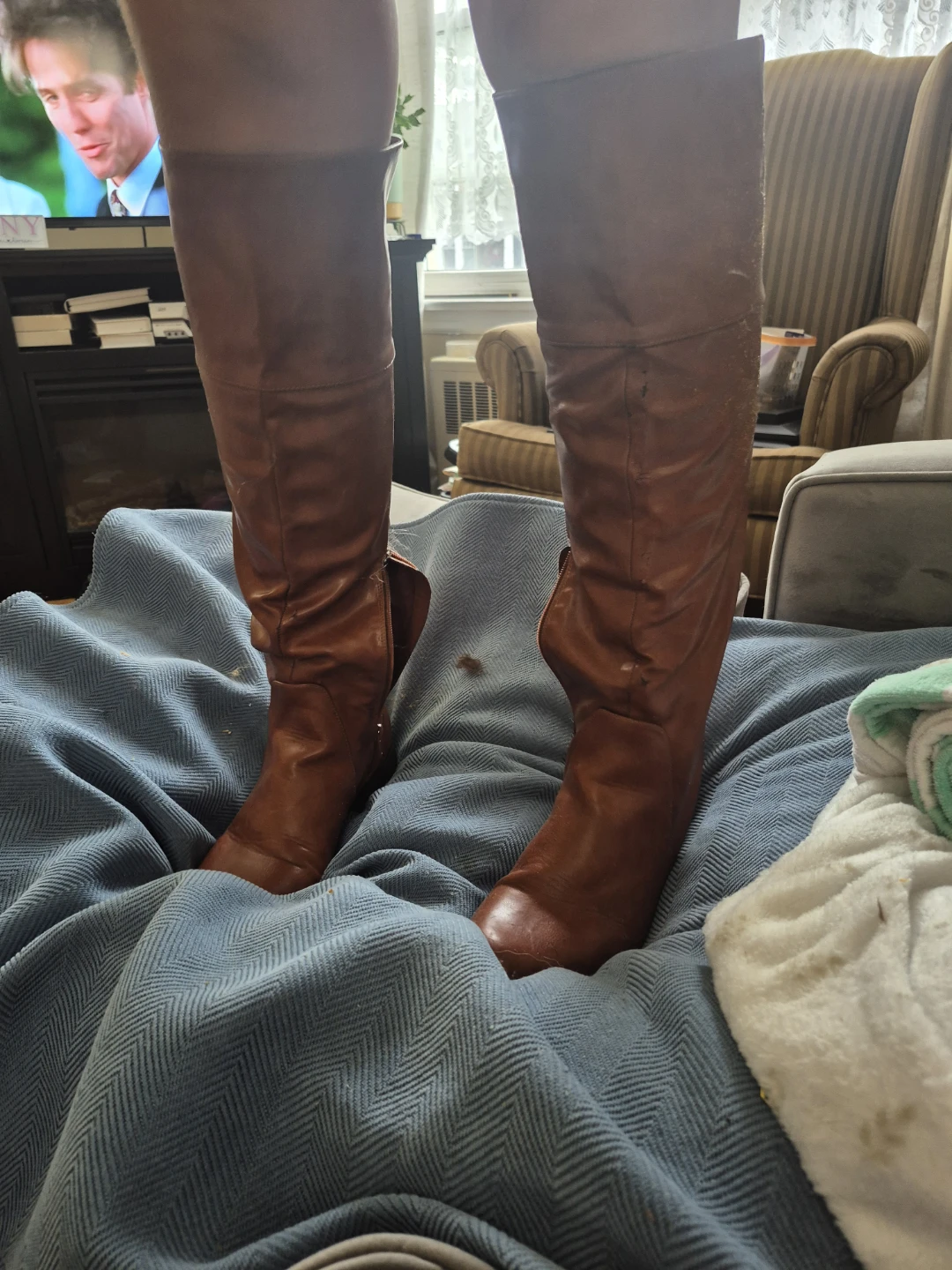 Brown Leather Knee-High Boots...size 9