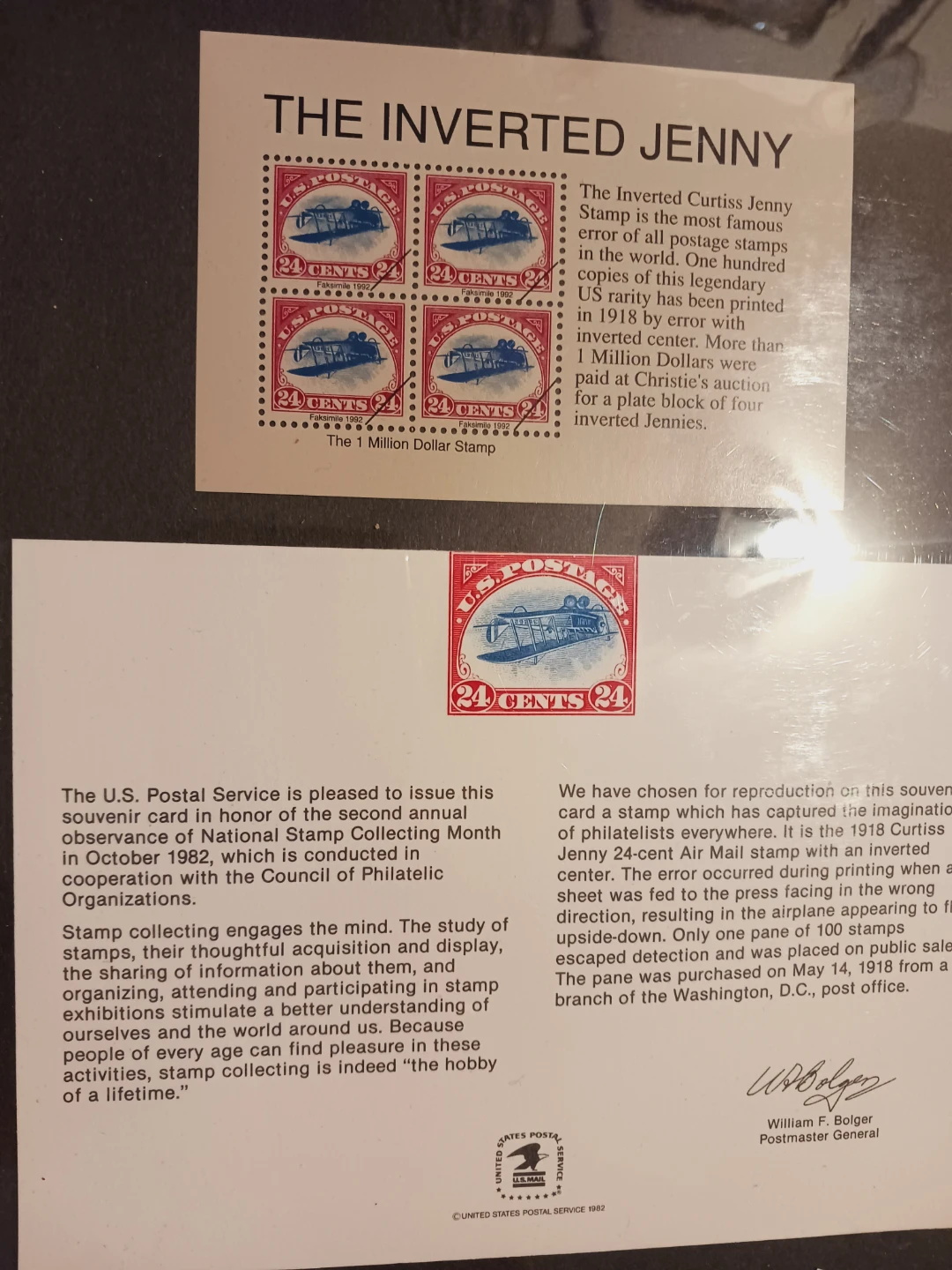The Inverted Jenny Stamp Souvenir Card