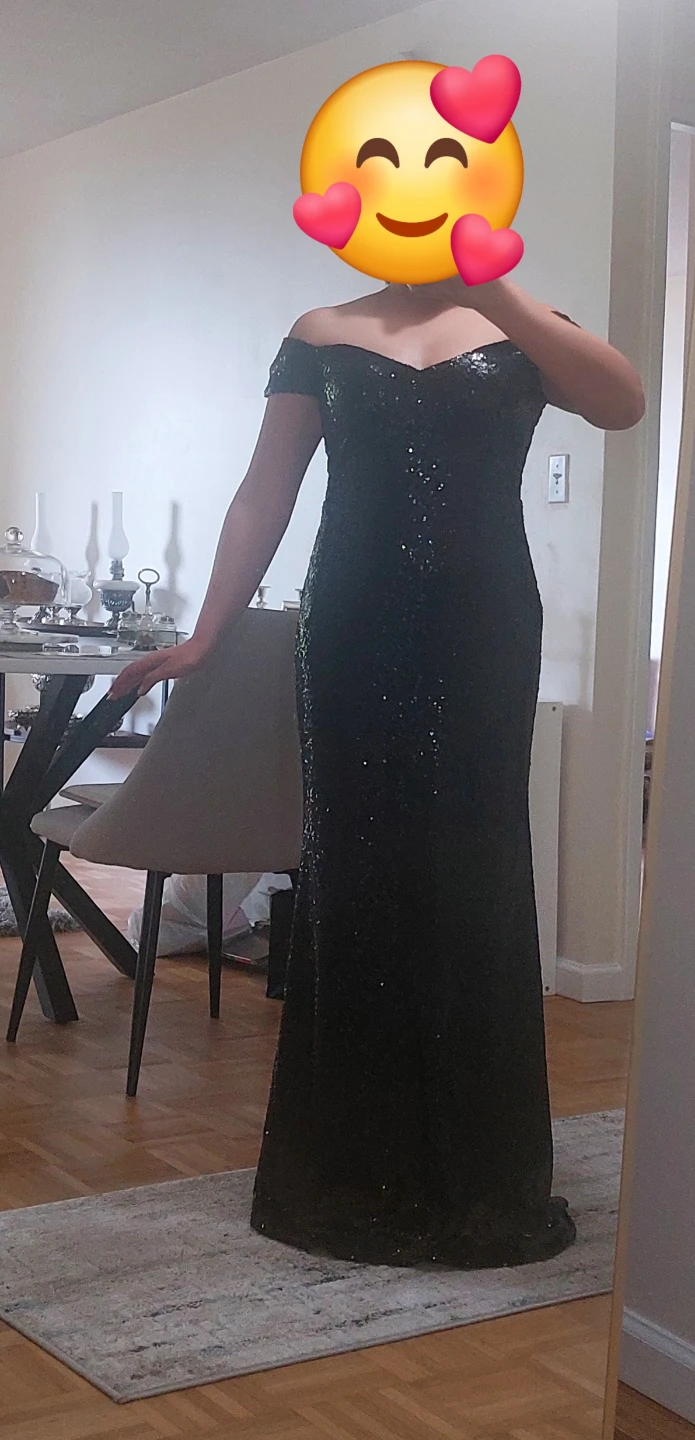 Sparkly Black Off-the-Shoulder Formal Dress - photo 2