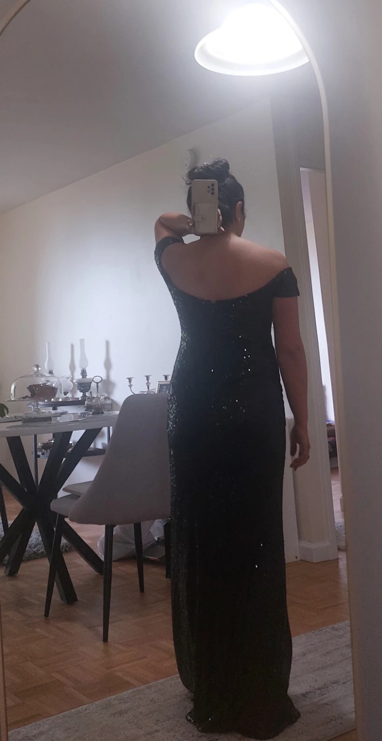 Sparkly Black Off-the-Shoulder Formal Dress - photo 4