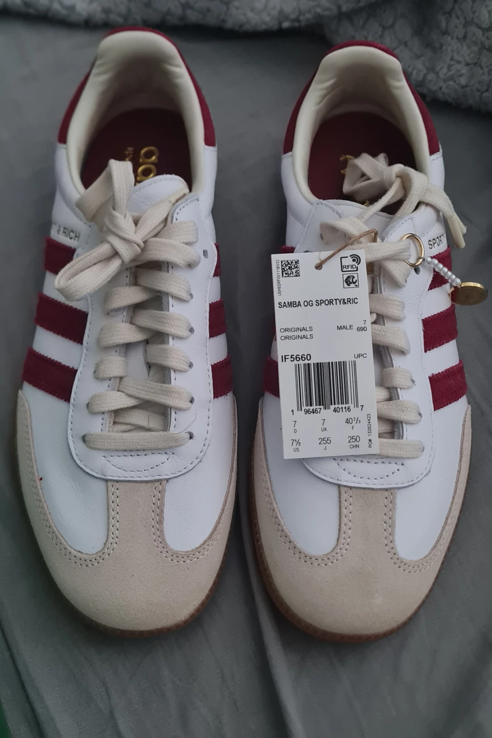 Adidas Samba OG Sporty & Rich White Burgundy Sneakers