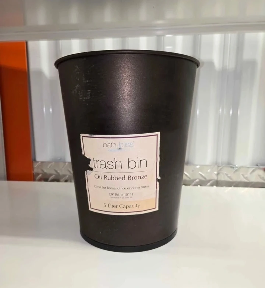 Bath Bliss Oil Rubbed Bronze Metal Trash Bin Can - 5 Liter - photo 2