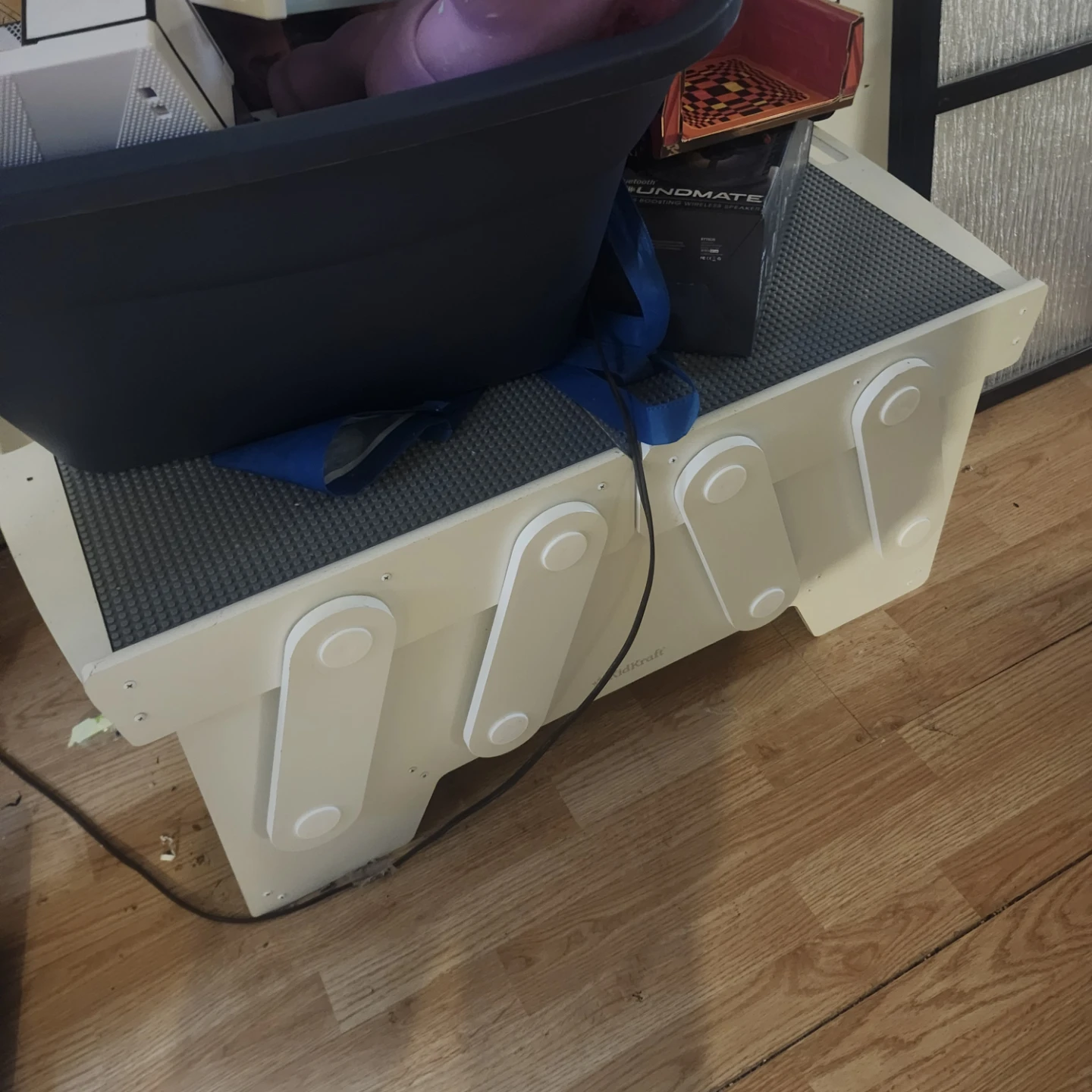 Lego table with fold out storage