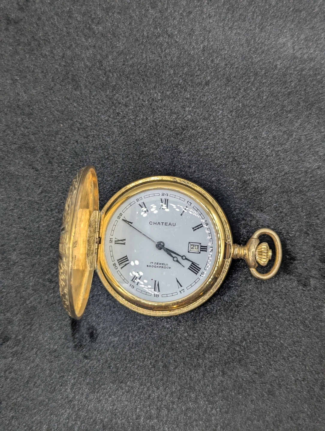 Chateau Gold Tone Pocket Watch