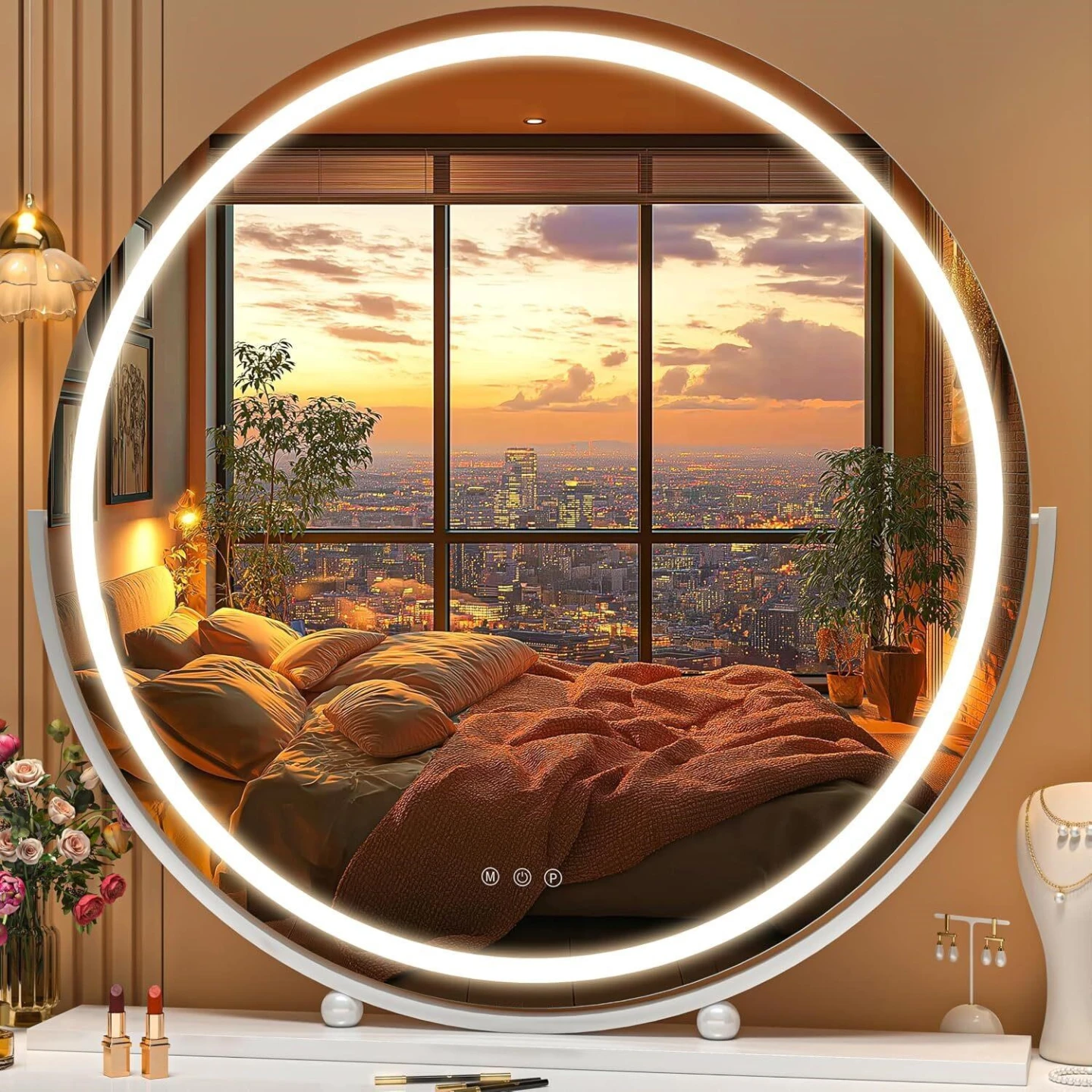 LED Vanity Mirror with 3 Color Lighting Modes