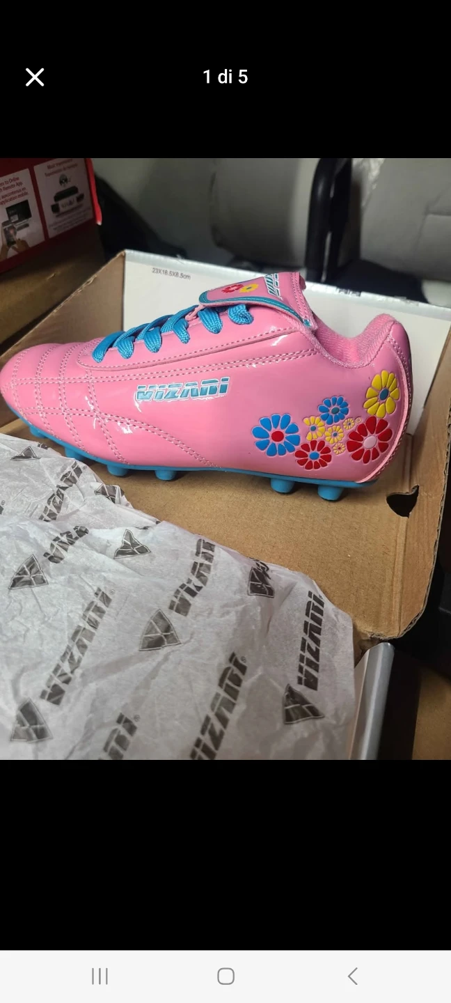 VIZARI Pink Soccer Cleats with Flowers