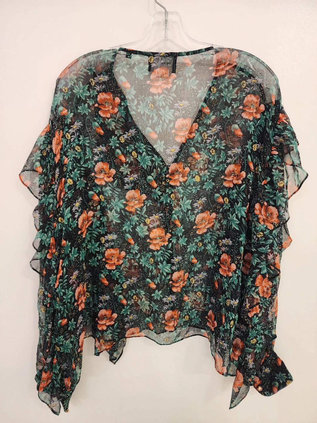 The Kooples Floral Sheer Blouse 100% Silk - photo 5