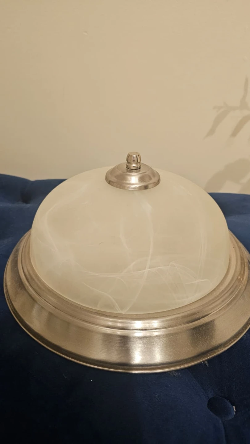 Satin Nickel Dome Ceiling Light Fixture
