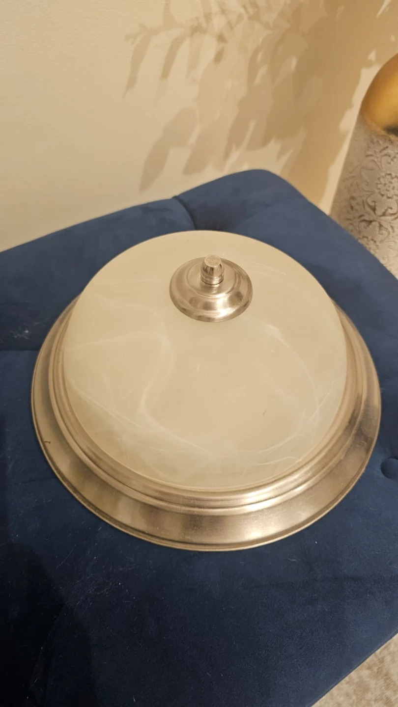 Satin Nickel Dome Ceiling Light Fixture - photo 2
