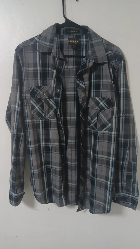 Helix Men's Plaid Long Sleeve Shirt