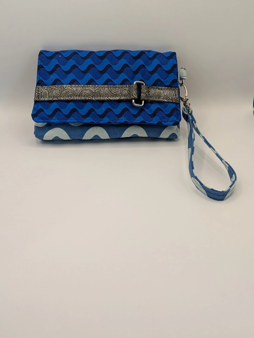 Geometric Wave  Handmade Clutch Wristlet