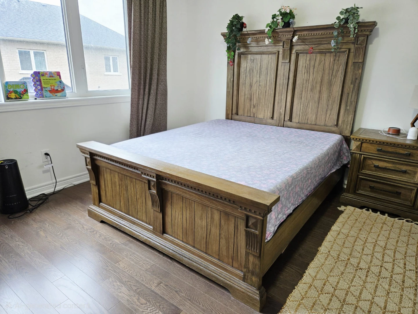 Solid Wood King Size Bed Frame - photo 2