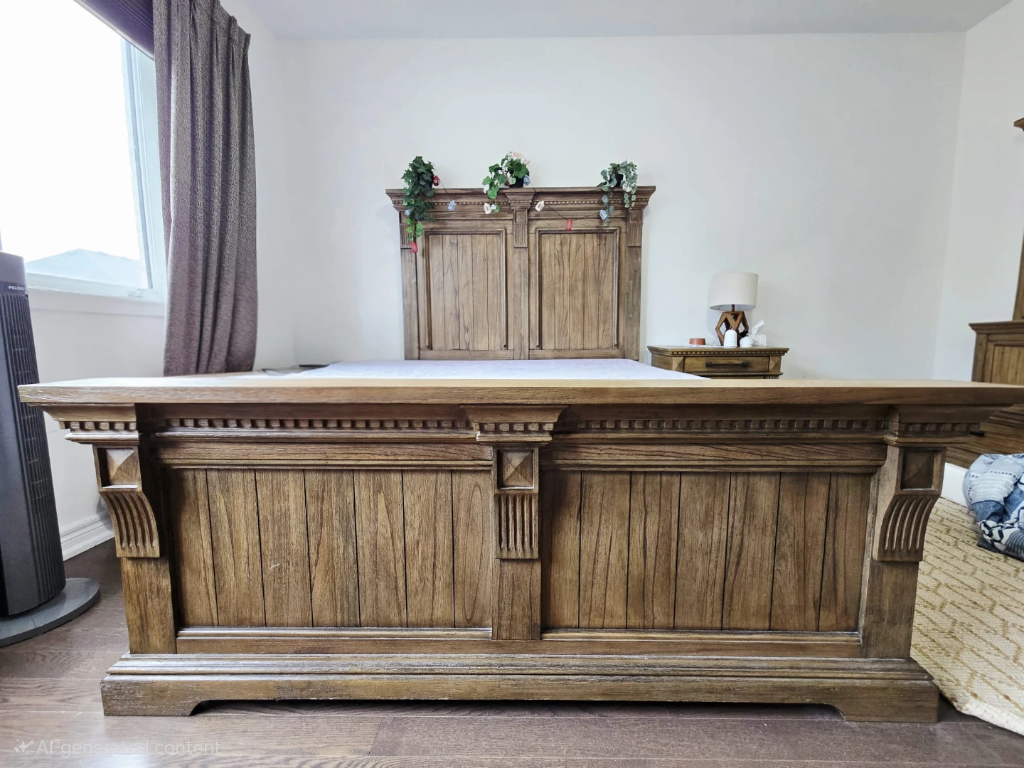 Solid Wood King Size Bed Frame - photo 4