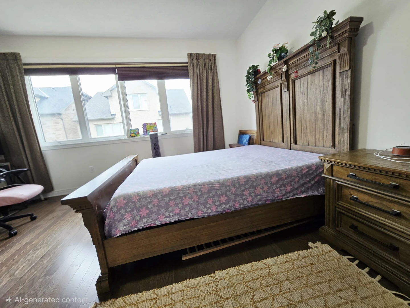 Solid Wood King Size Bed Frame - photo 5