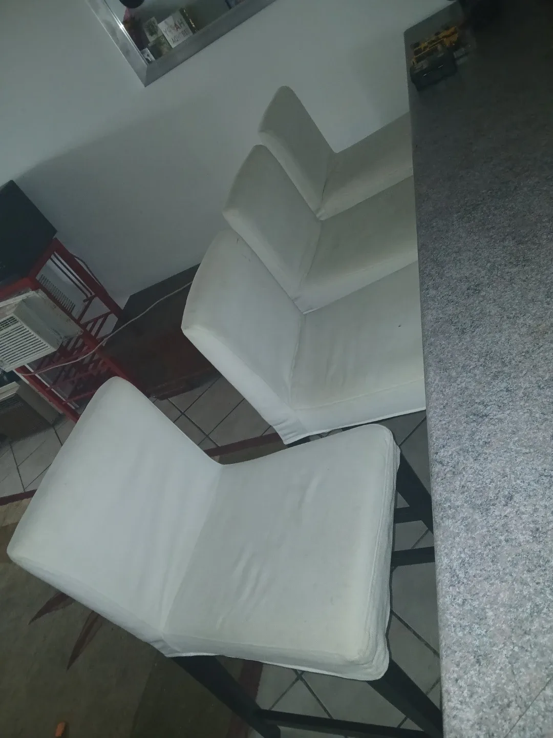 White Upholstered Bar Stools (Set of 4) - photo 3