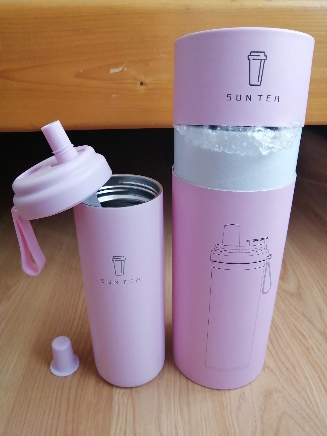 Pink Bubble Tea Tumbler with wide Straw