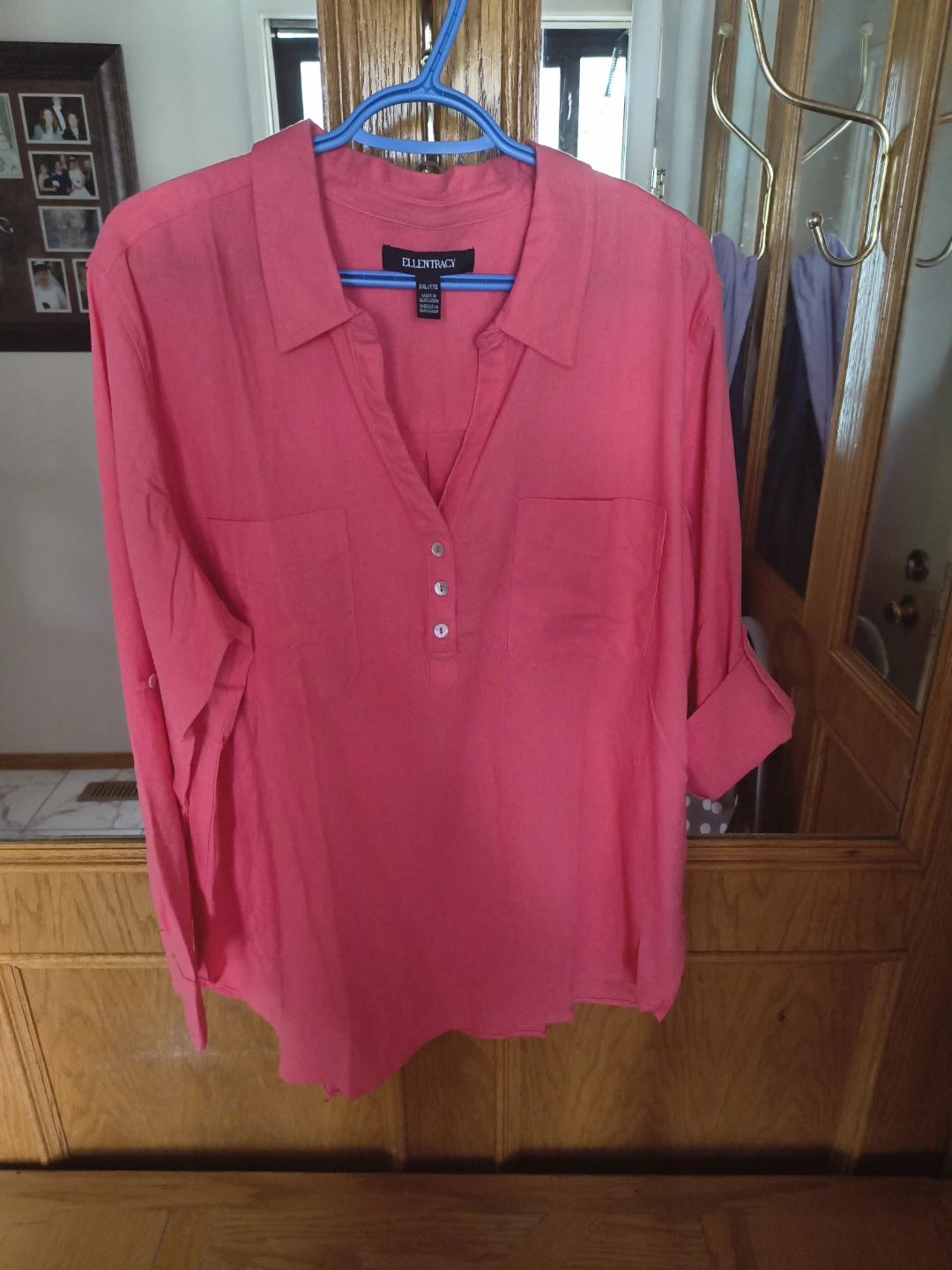 Ellen Tracy Pink Button-Up Shirt