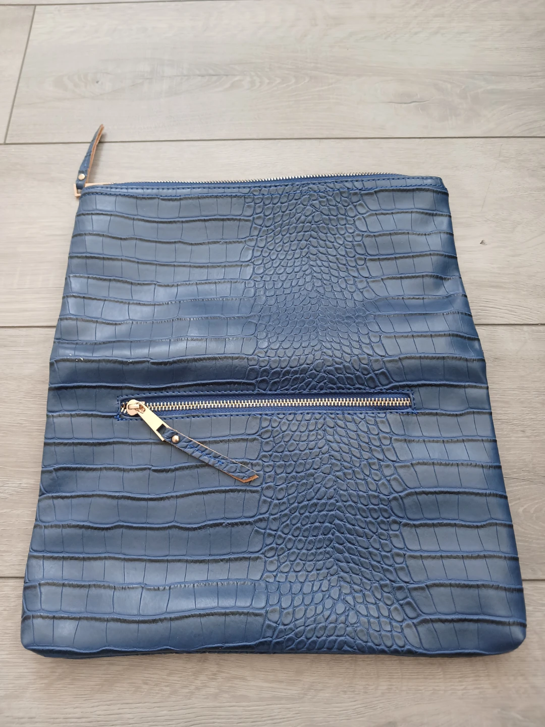Blue Faux Croc Clutch Bag - photo 2