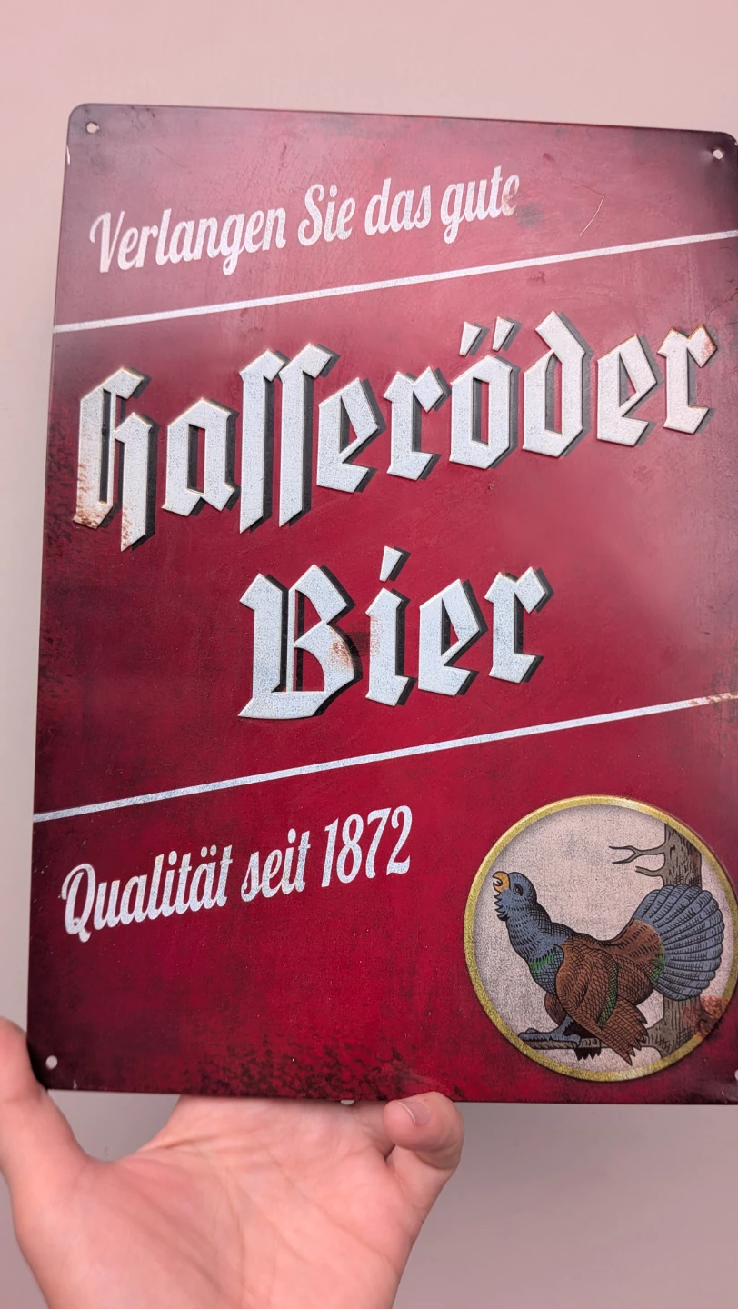 German beer tin sign 8" x 11" - photo 4