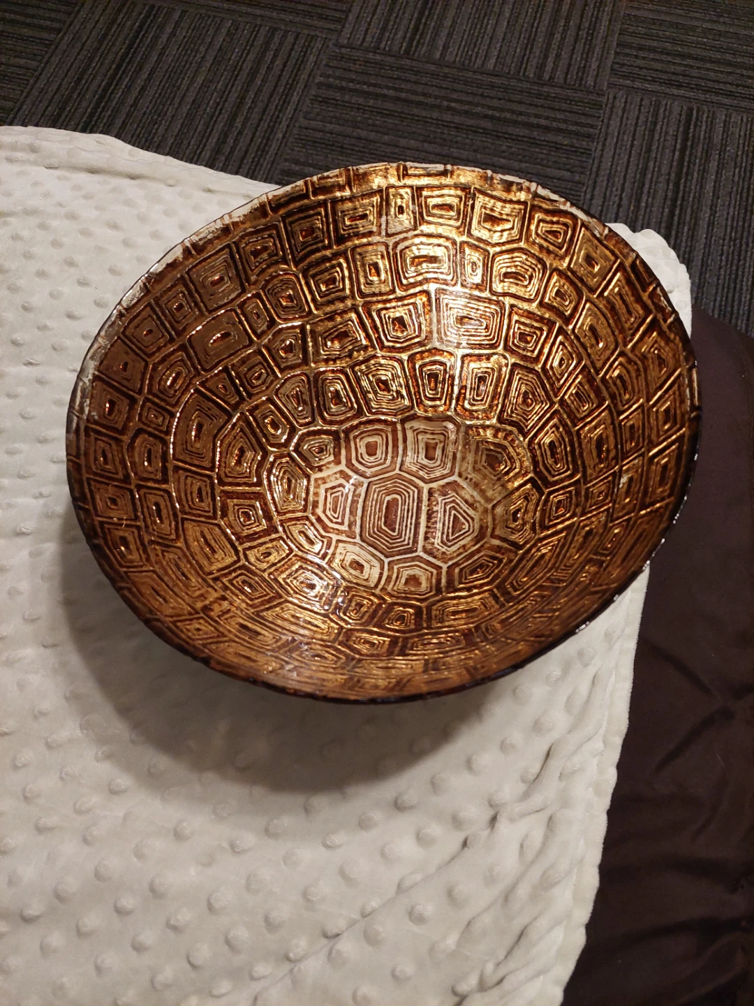 Akcam handmade Decorative Glass Bowl Faux tortoise shell