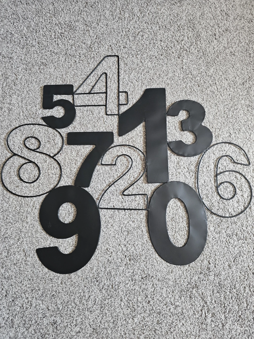 Metal Wall Numbers Set - Black