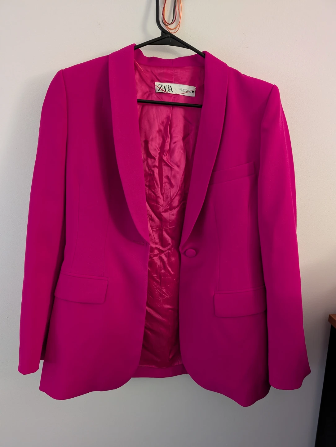 Brand New WT ZARA Hot Pink Tailored Blazer & Pants Suit Set