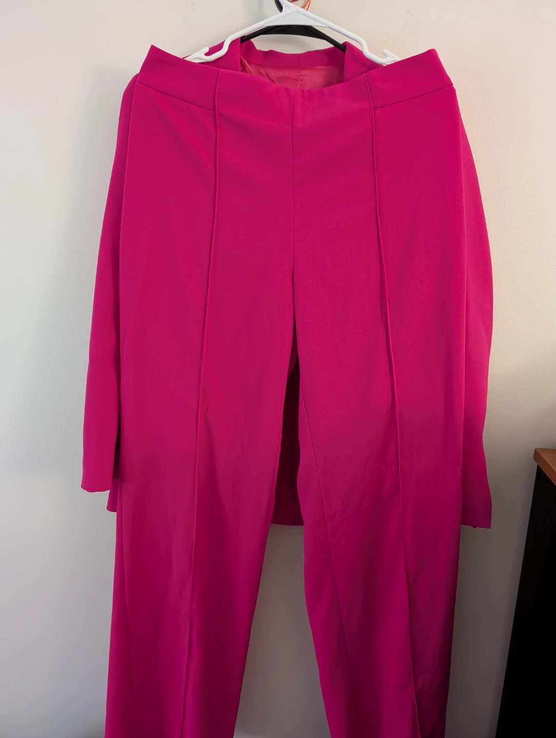 Brand New WT ZARA Hot Pink Tailored Blazer & Pants Suit Set - photo 2