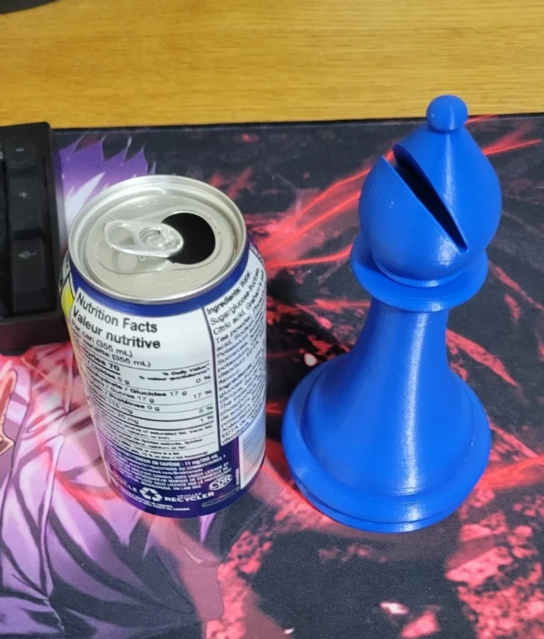 Blue 3D Printed Mega Chess Bishop Piece