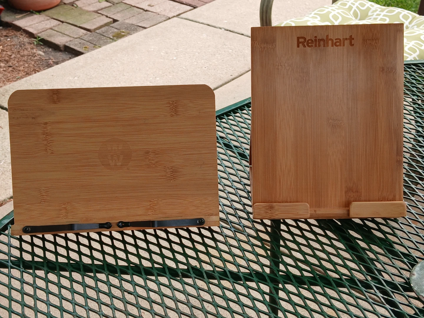 Set of 2 Wooden Book Stands and 2 recipes books
