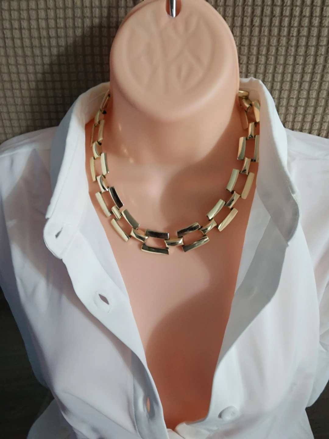 Gold Tone Chunky Link Necklace