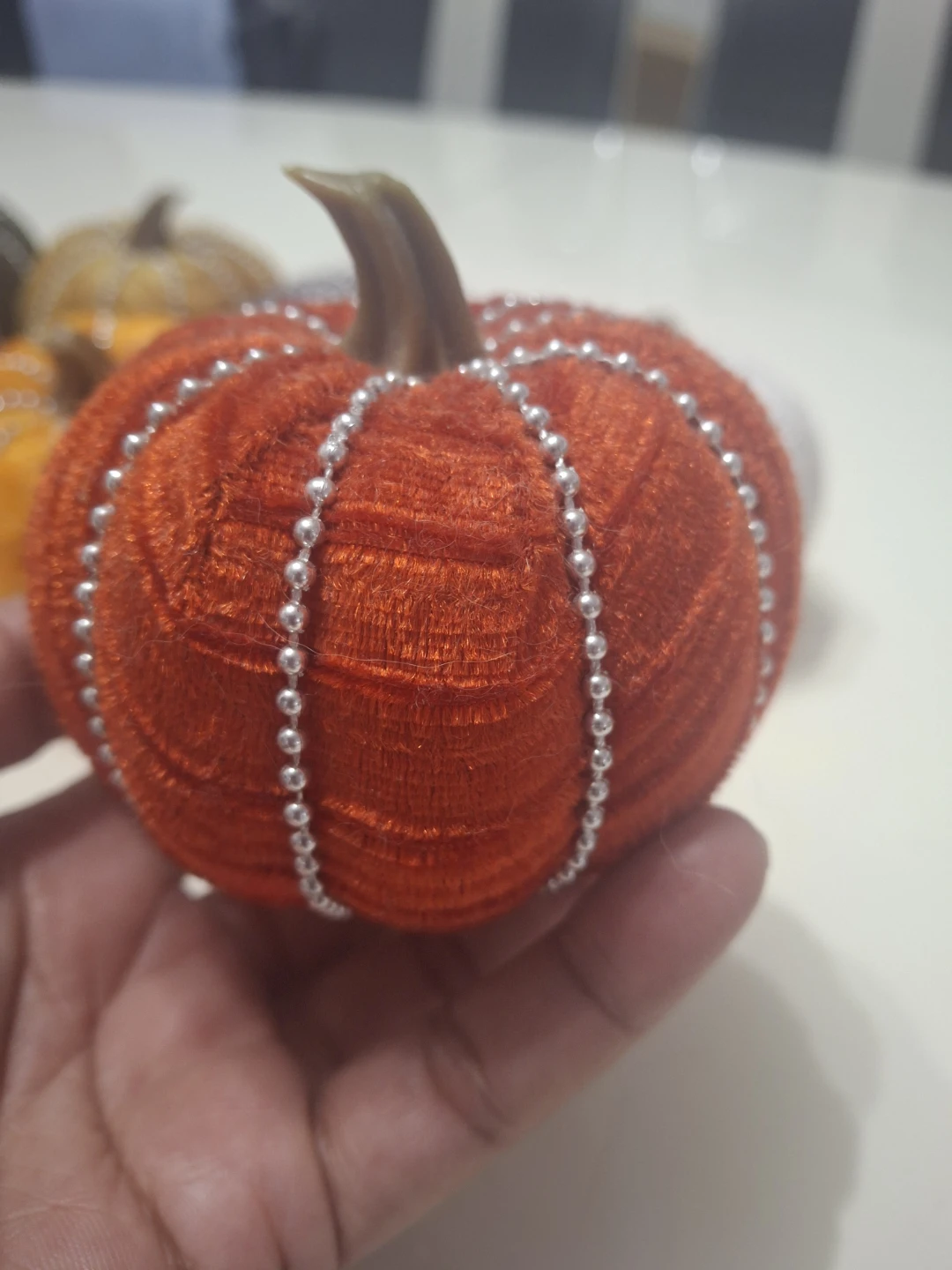 Decorative Velvet Pumpkins Set - Various Colours - photo 2