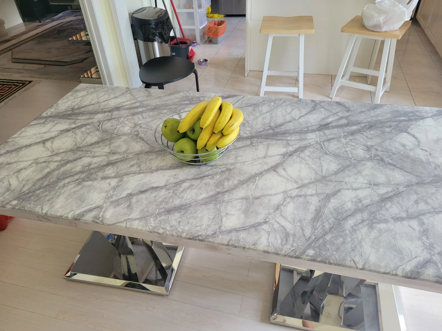 Marble Top Dining Table with Chrome Base - photo 3