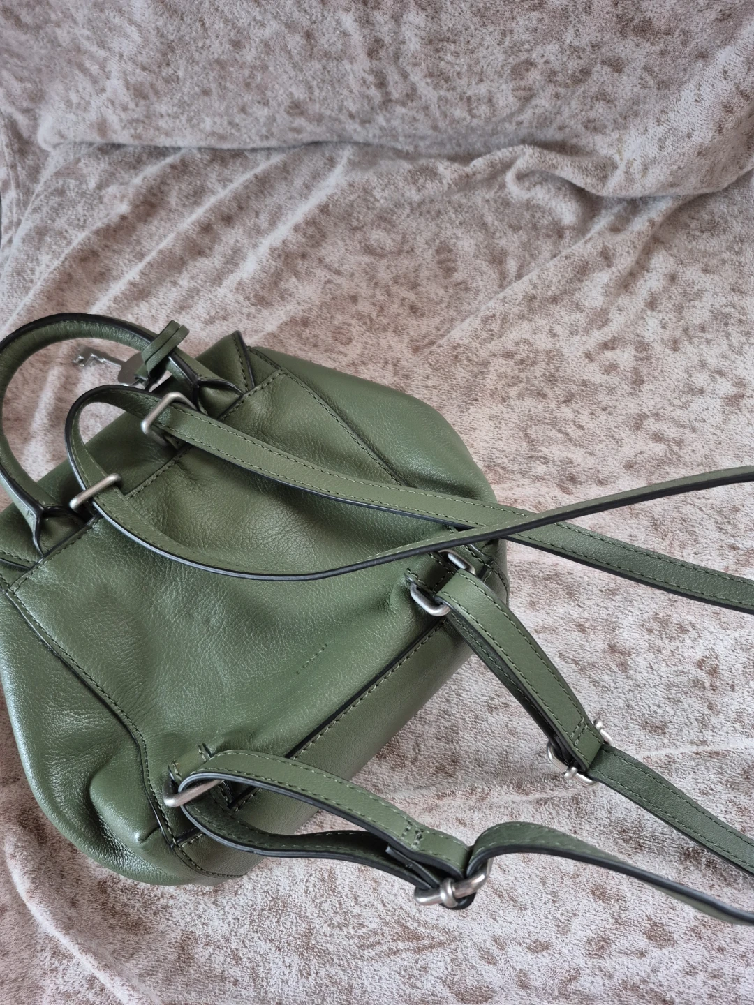 Fossil leather small backpack convertible