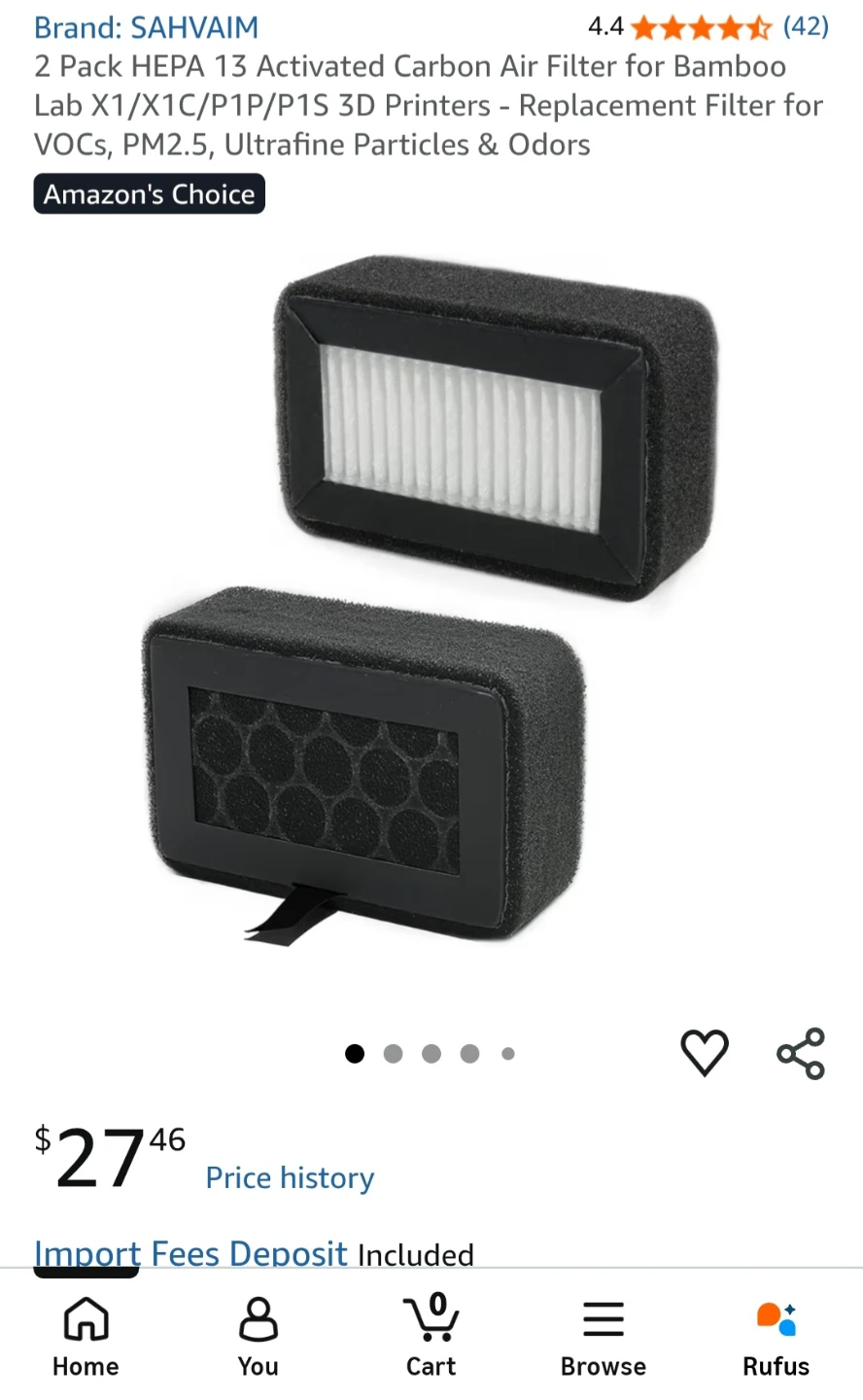 New pack of 5  HEPA 13 Activated Carbon Air Filter