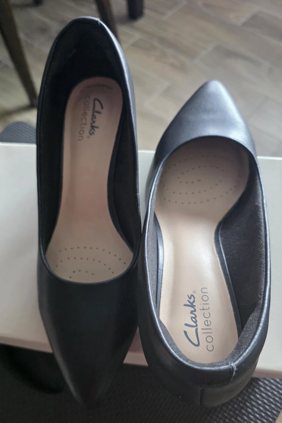 Clarks Collection Black Leather Heels