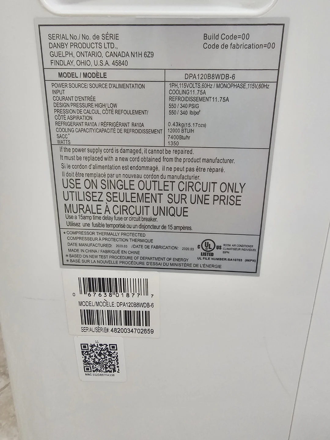 Danby Portable Air Conditioner - photo 4