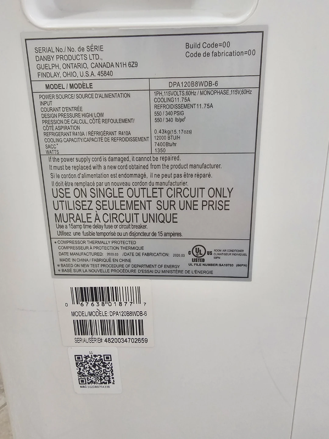 Danby Portable Air Conditioner - photo 5