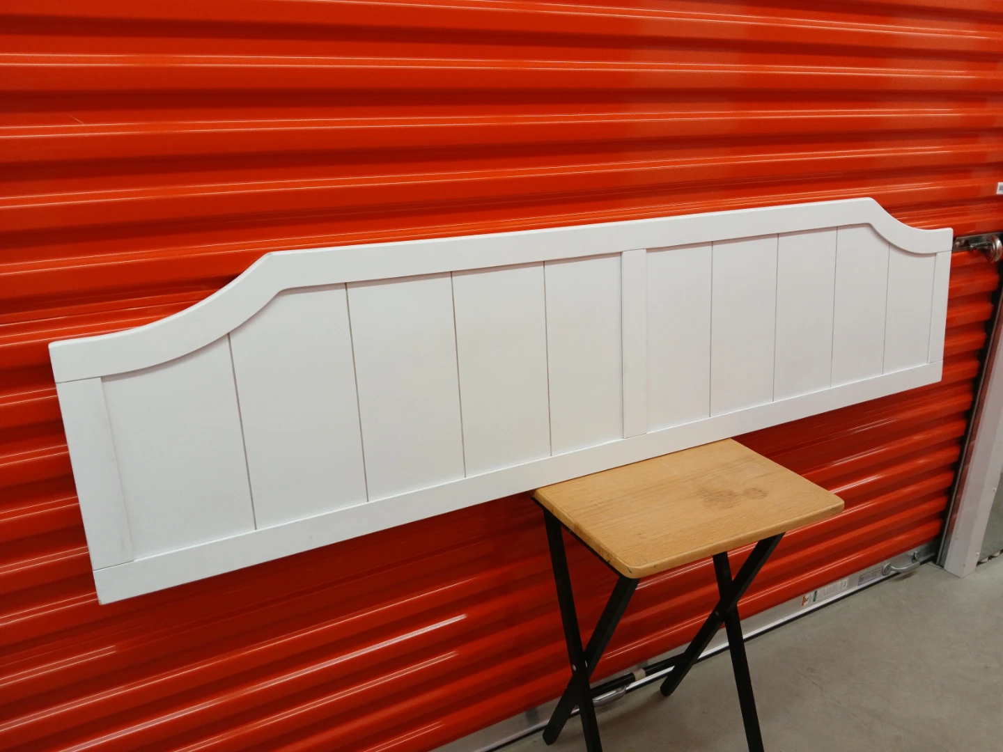 White Panel wall mount Headboard queen size