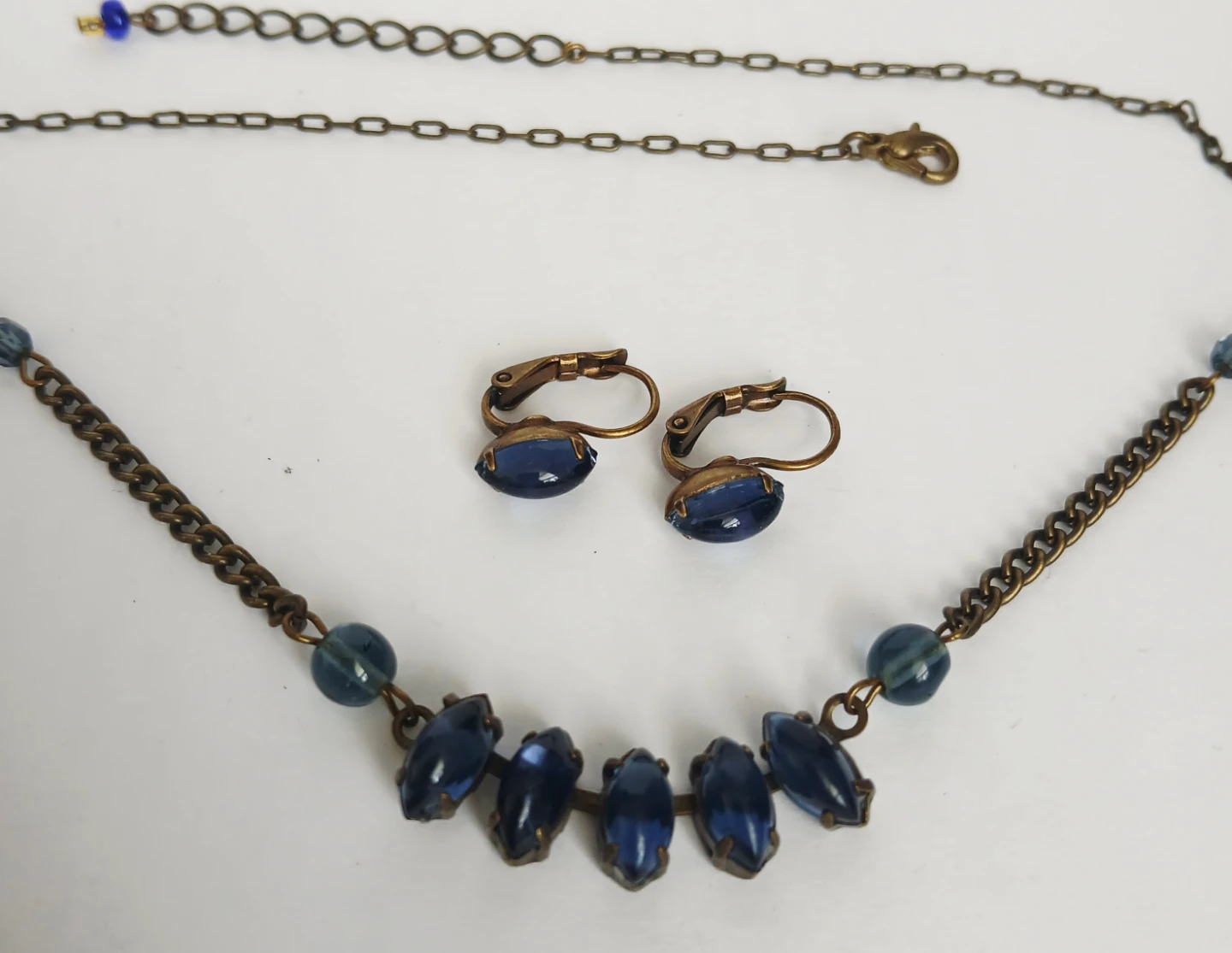 Blue Stone Necklace and Earring Set - photo 3