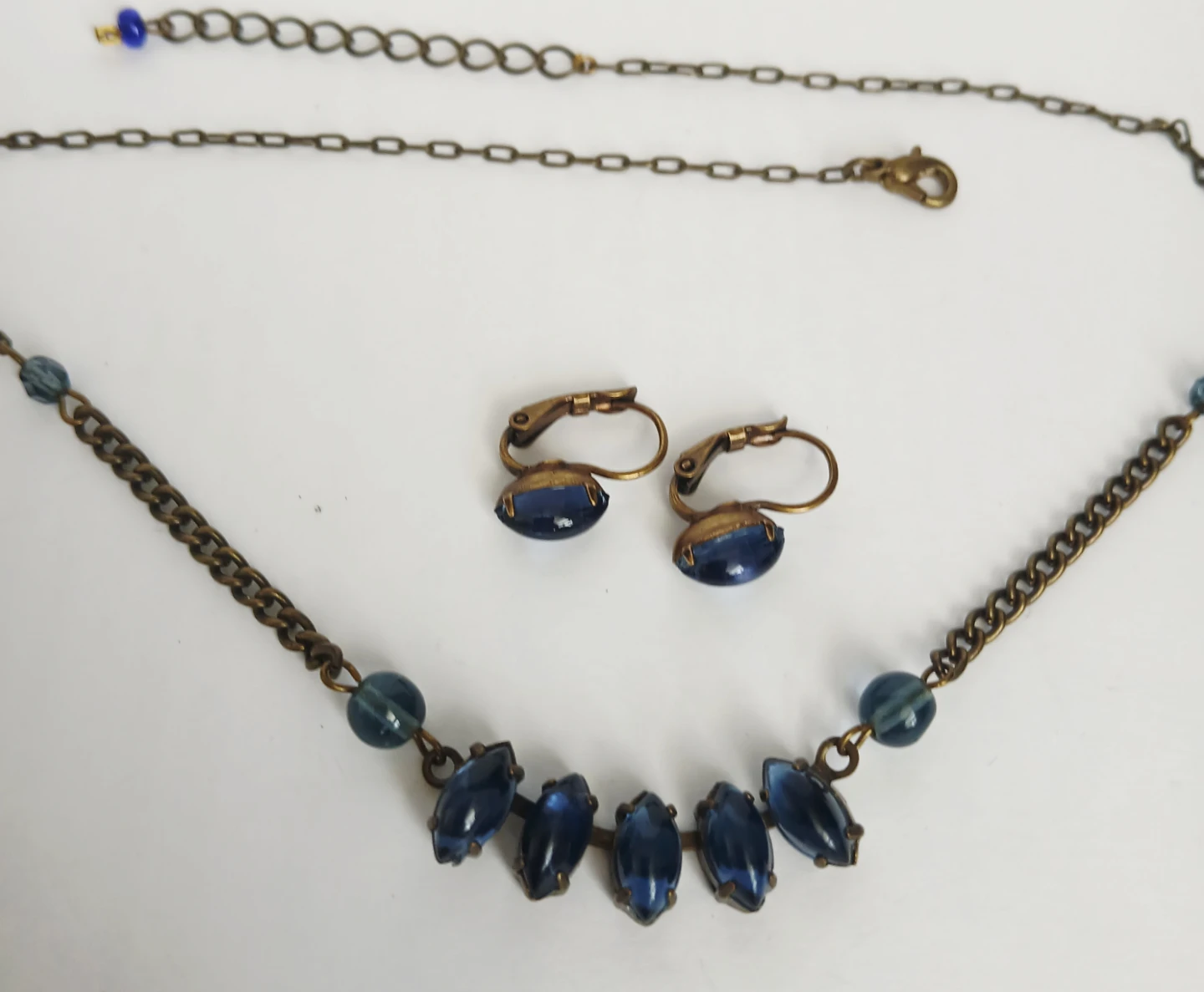 Blue Stone Necklace and Earring Set - photo 5