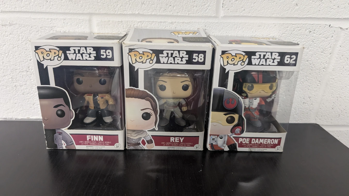 Funko Pop! Star Wars Finn, Rey, & Poe Dameron
