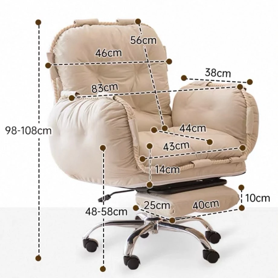 Beige Puffy Office Chair - photo 2