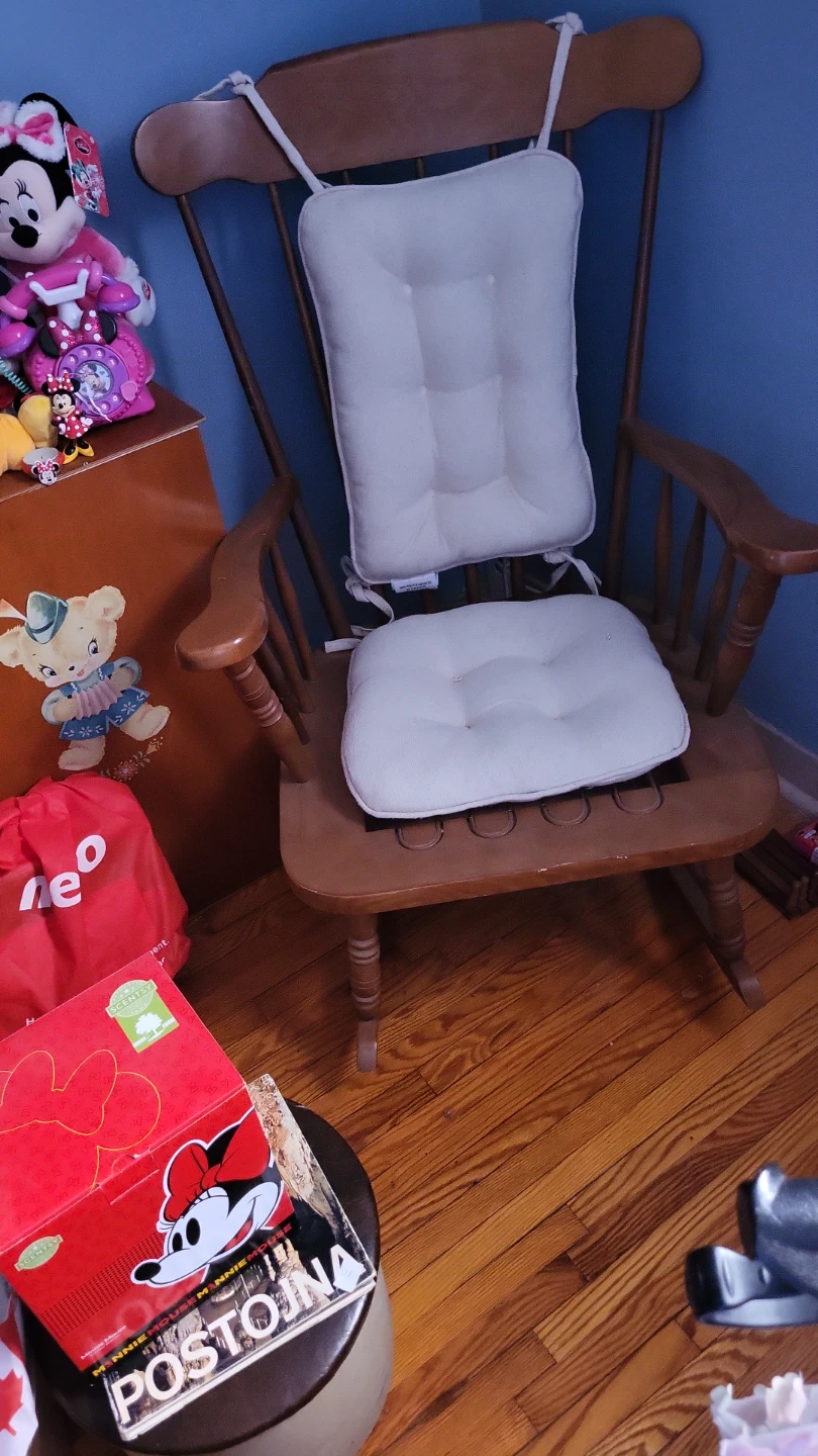 Wooden Rocking Chair with Cushions