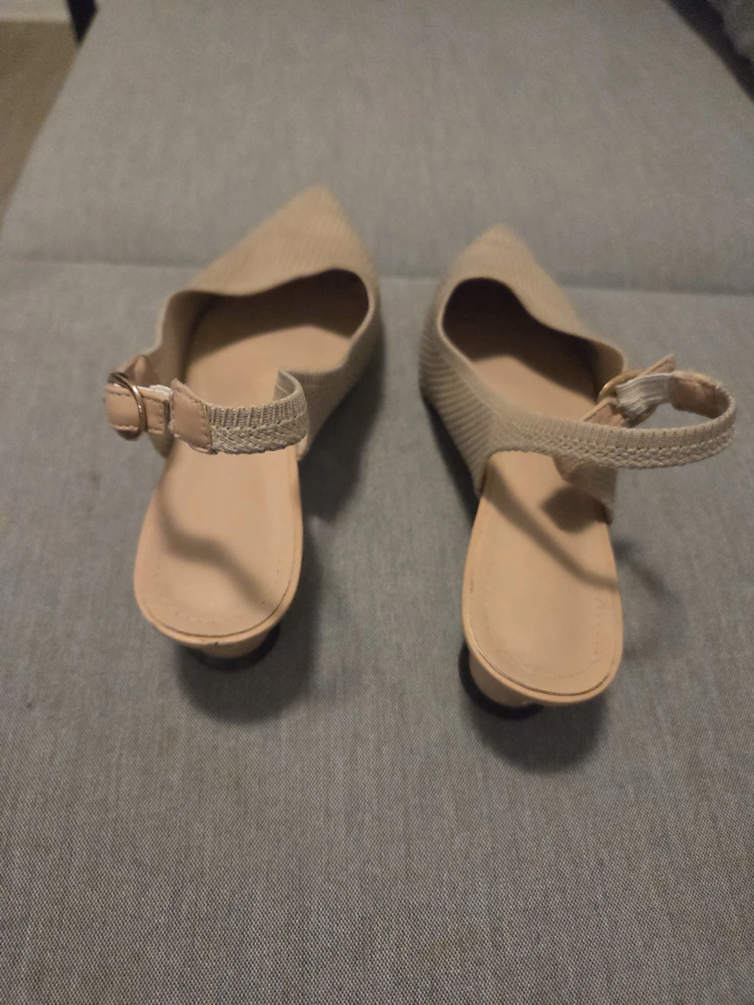 Beige Slingback Pointed Toe Flats - photo 2