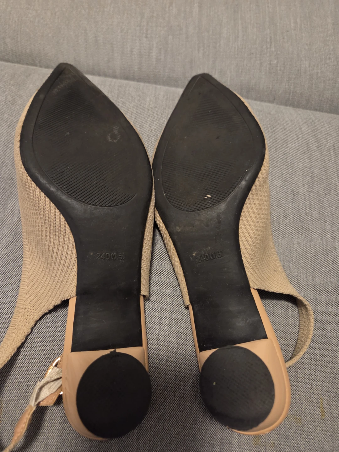 Beige Slingback Pointed Toe Flats - photo 4