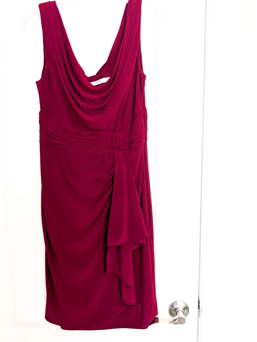 Ricky's Evenings Sleeveless Ruched Dress - Burgundy